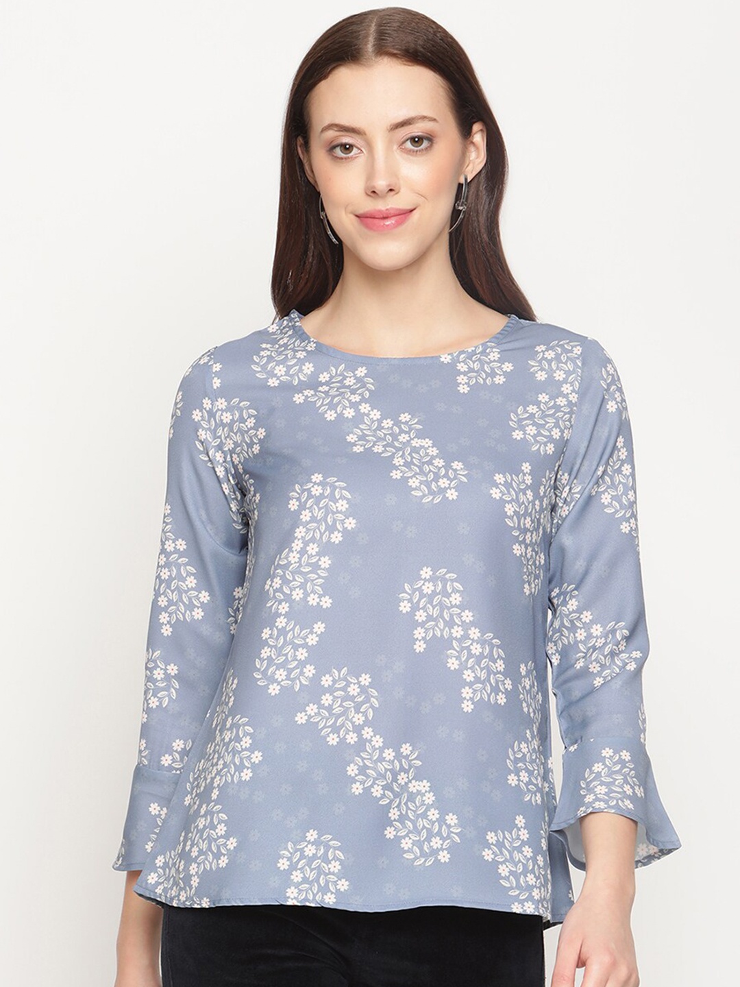 

METTLE Grey & White Floral Print Top