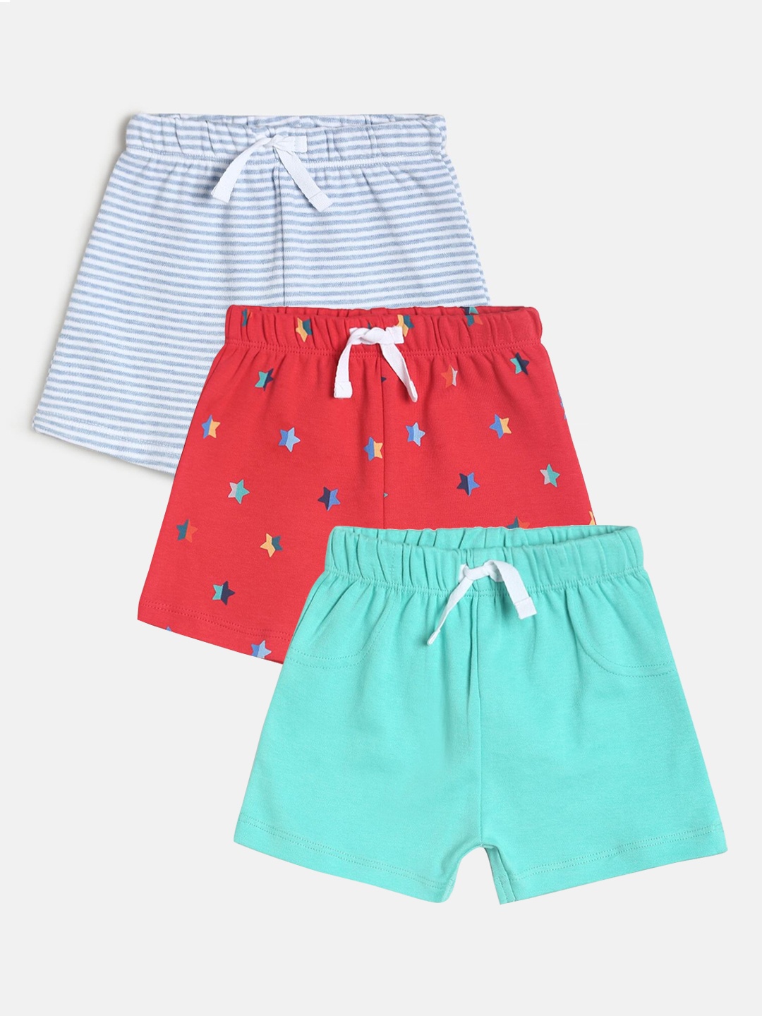

MINI KLUB Boys Pack of 3 Pure Cotton Shorts, Multi