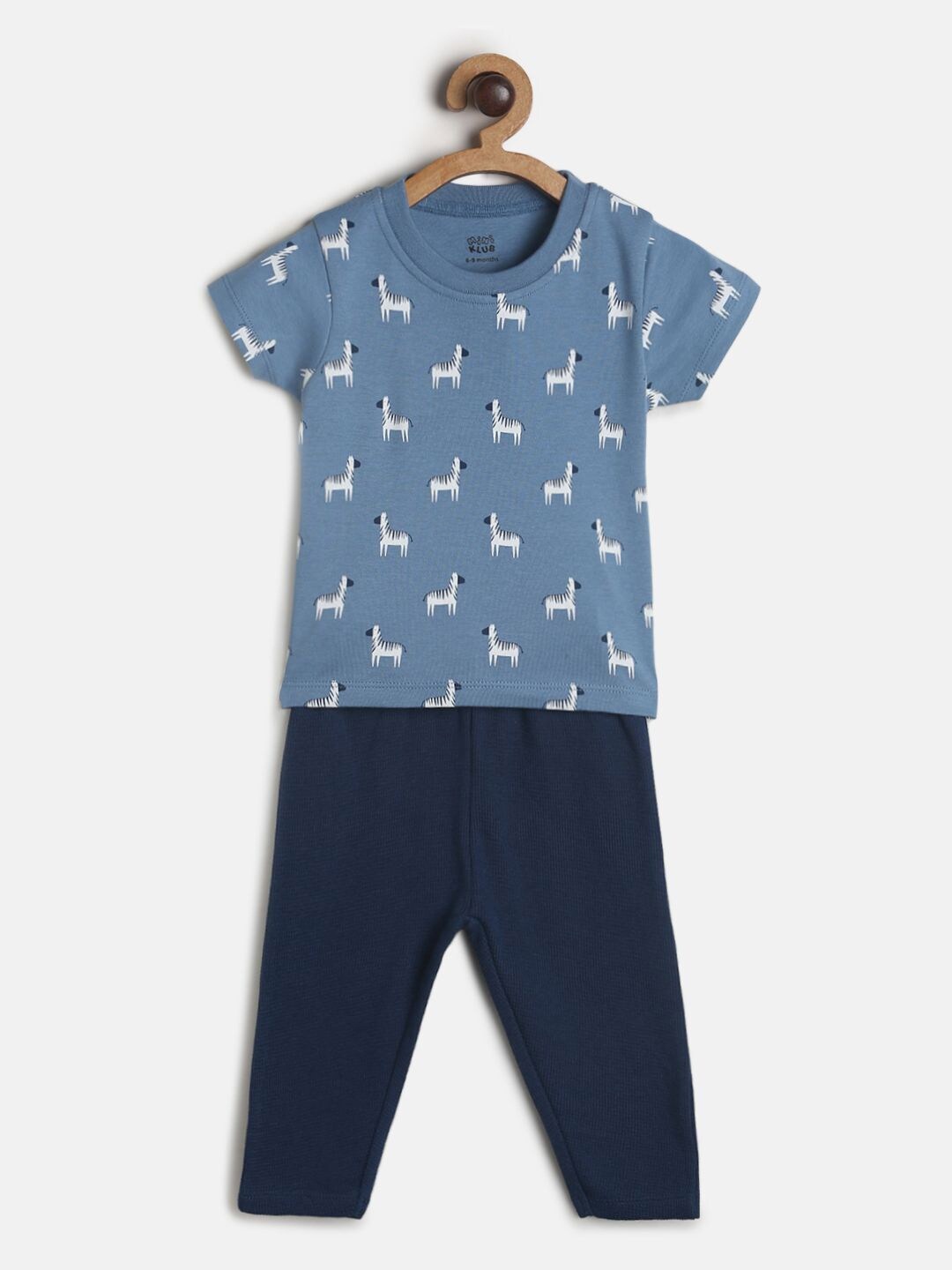 

MINI KLUB Boys Blue & Navy Blue Printed T-shirt with Pyjamas