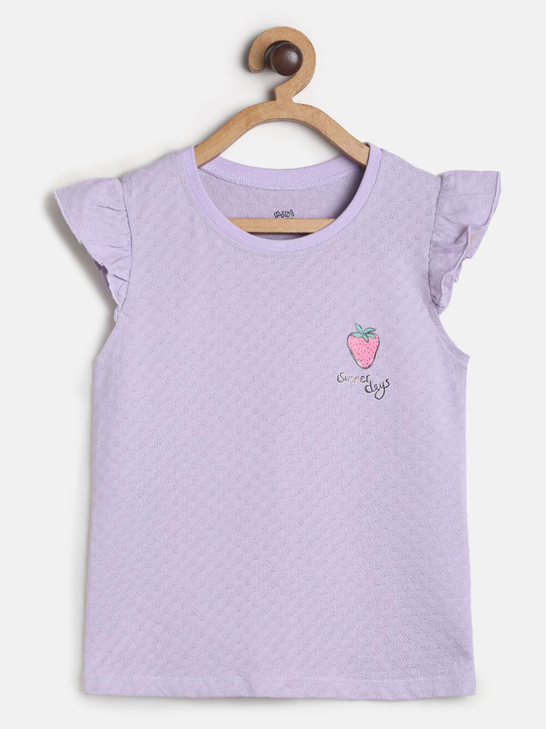

MINI KLUB Girls Purple Self Designed Top