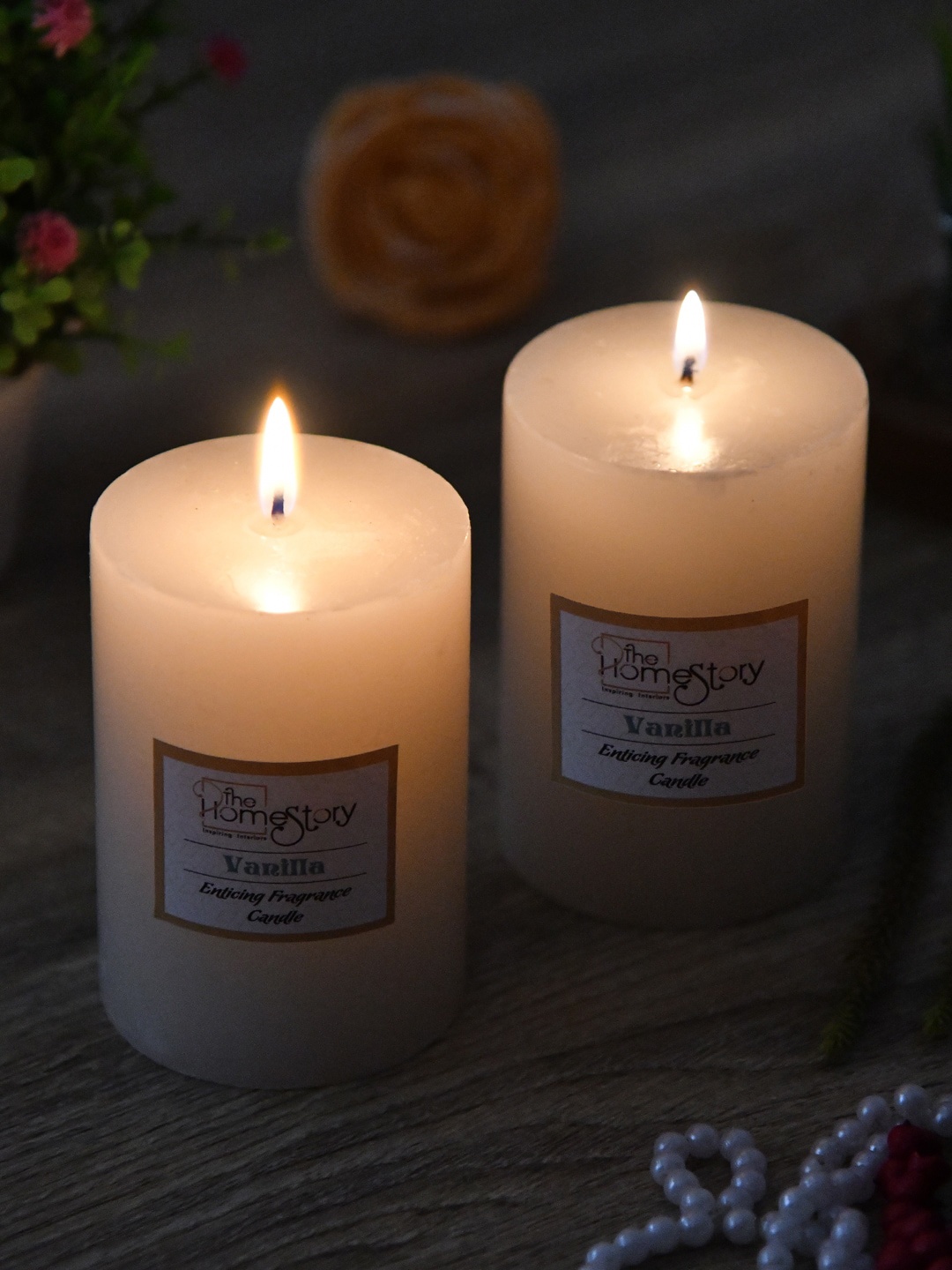 

Clasiko Set Of 2 Enticing Fragrance Candles, White
