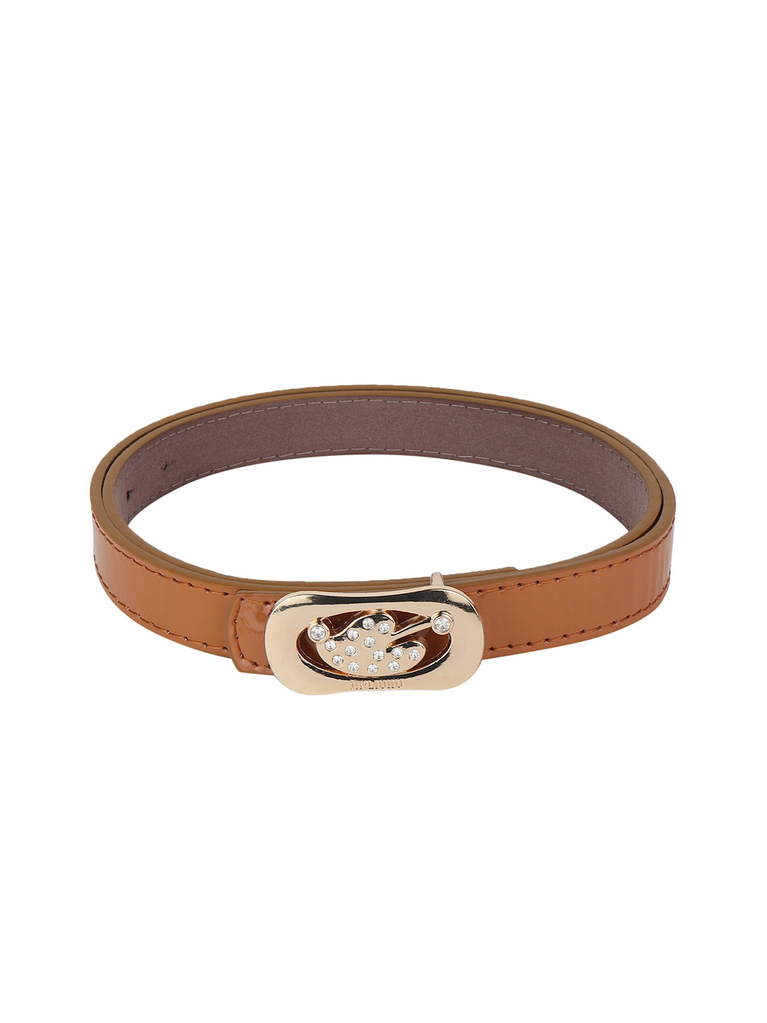 

Swiss Design Women Tan PU Slim Belt