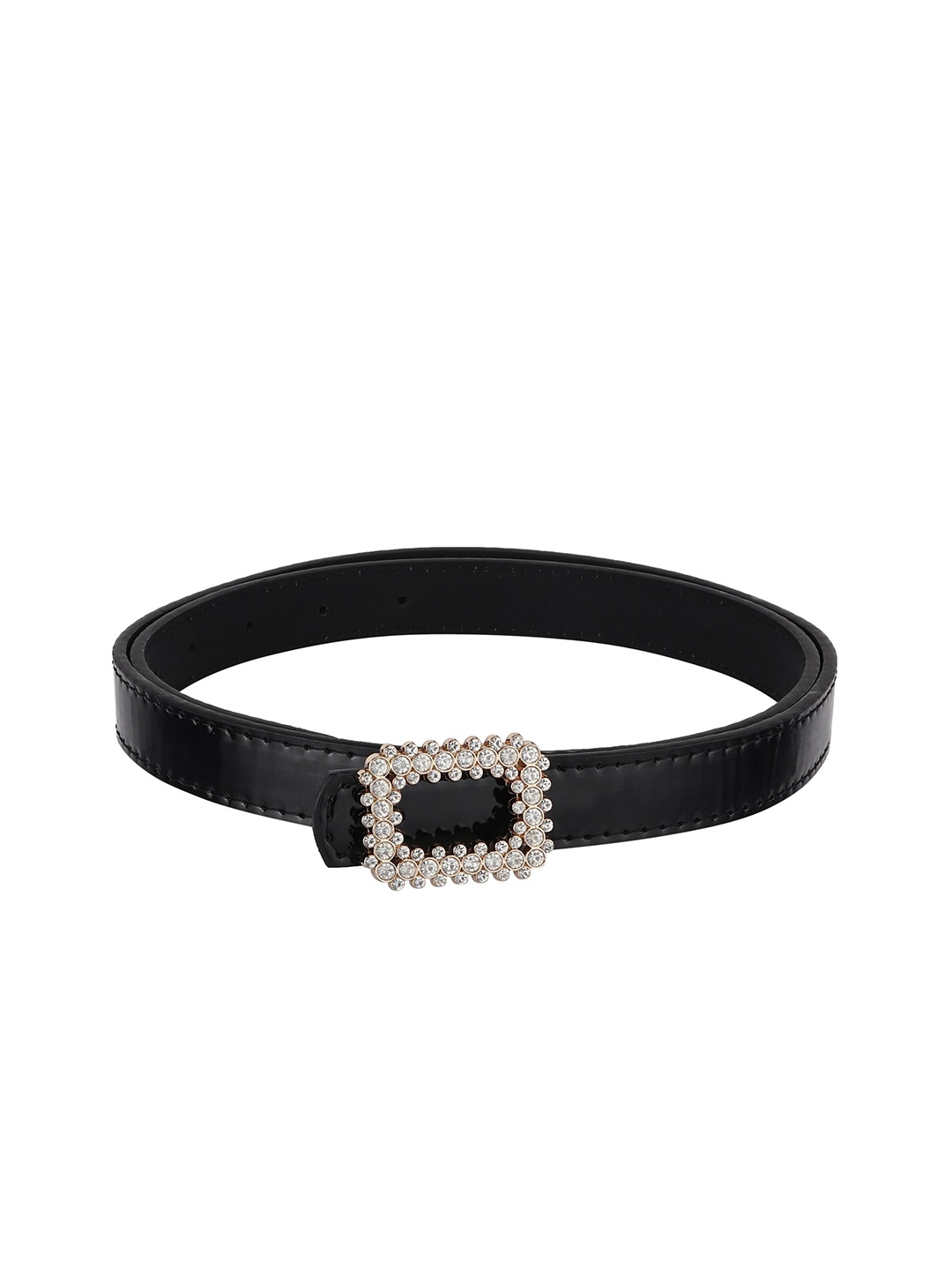 

Swiss Design Women Black PU Slim Belt