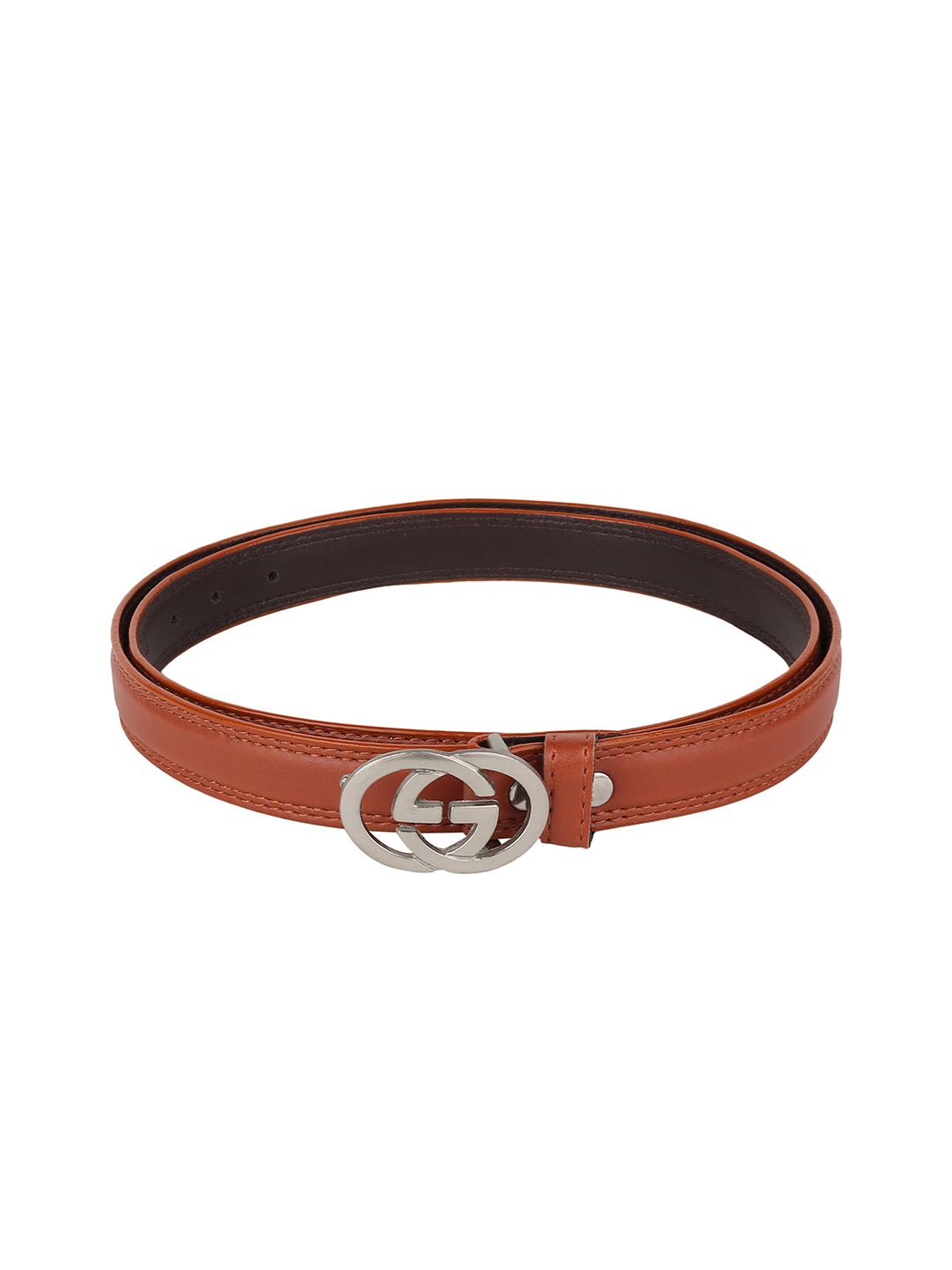 

Swiss Design Women Tan PU Slim Belt