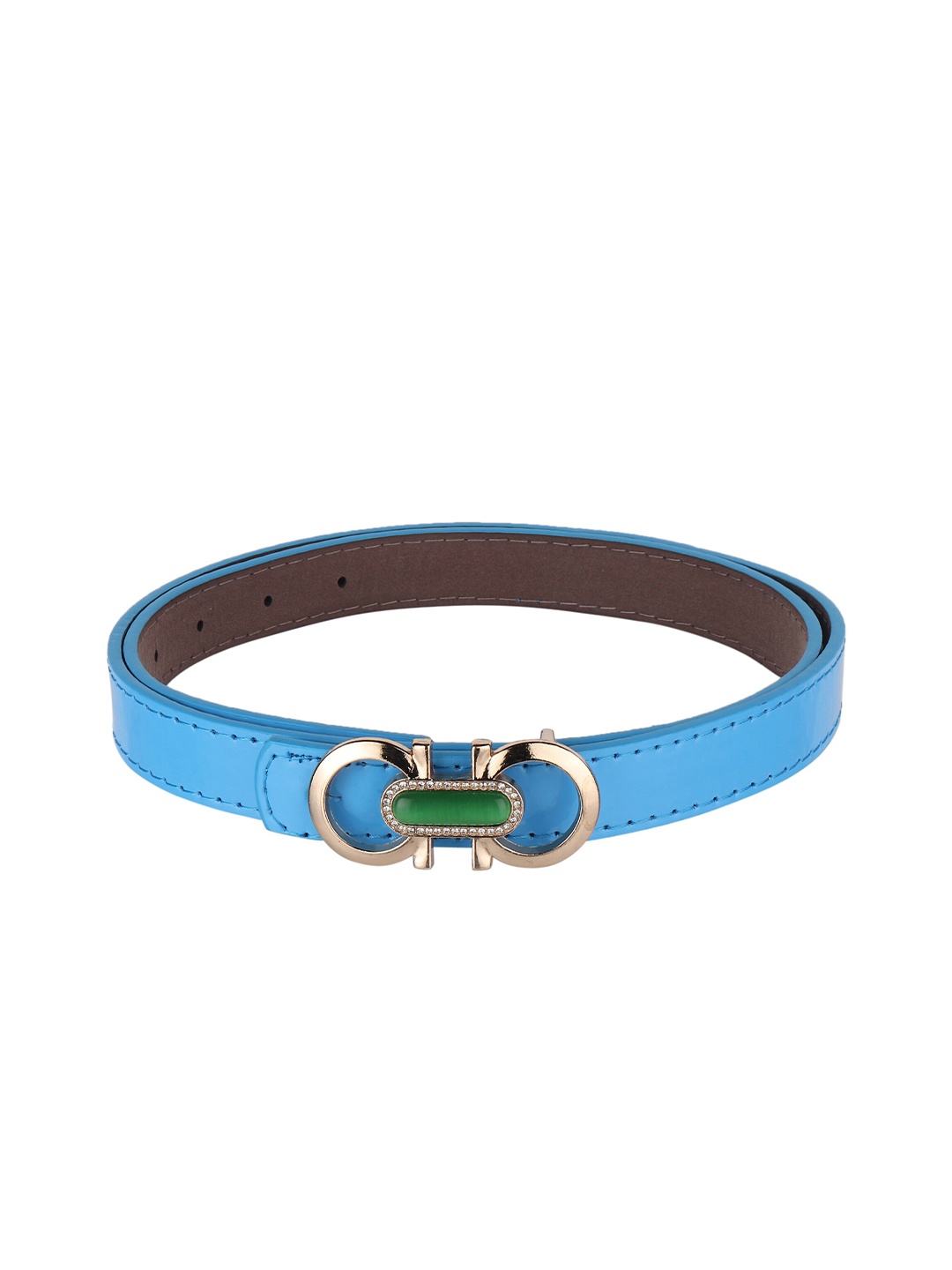 

Swiss Design Women Blue PU Slim Belt