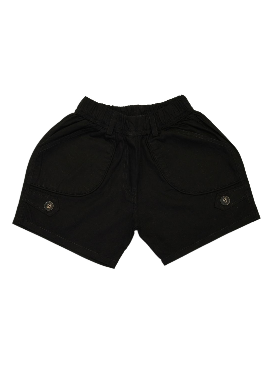 

VEDANA Girls Black Solid Cotton Shorts