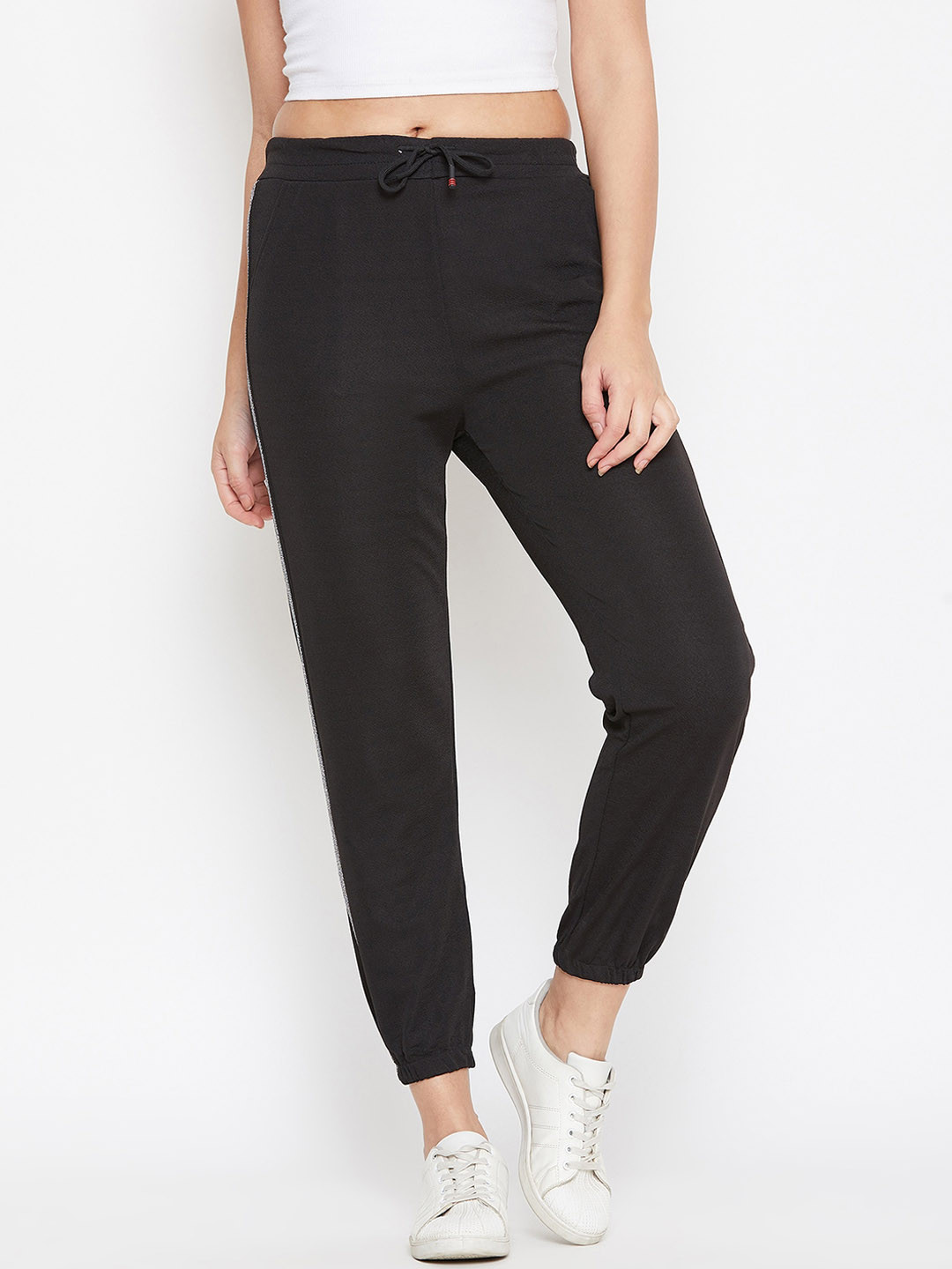 

Camey Women Black Solid Harem Pants with 2 side pockets
