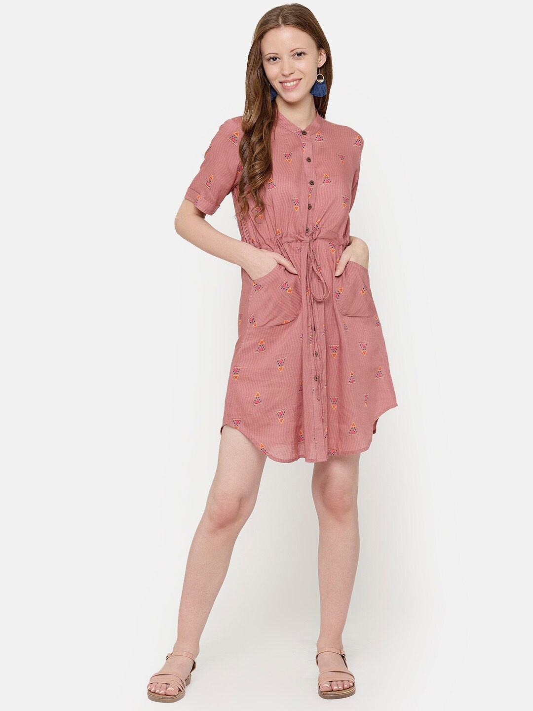

UNTUNG Pink Shirt Dress