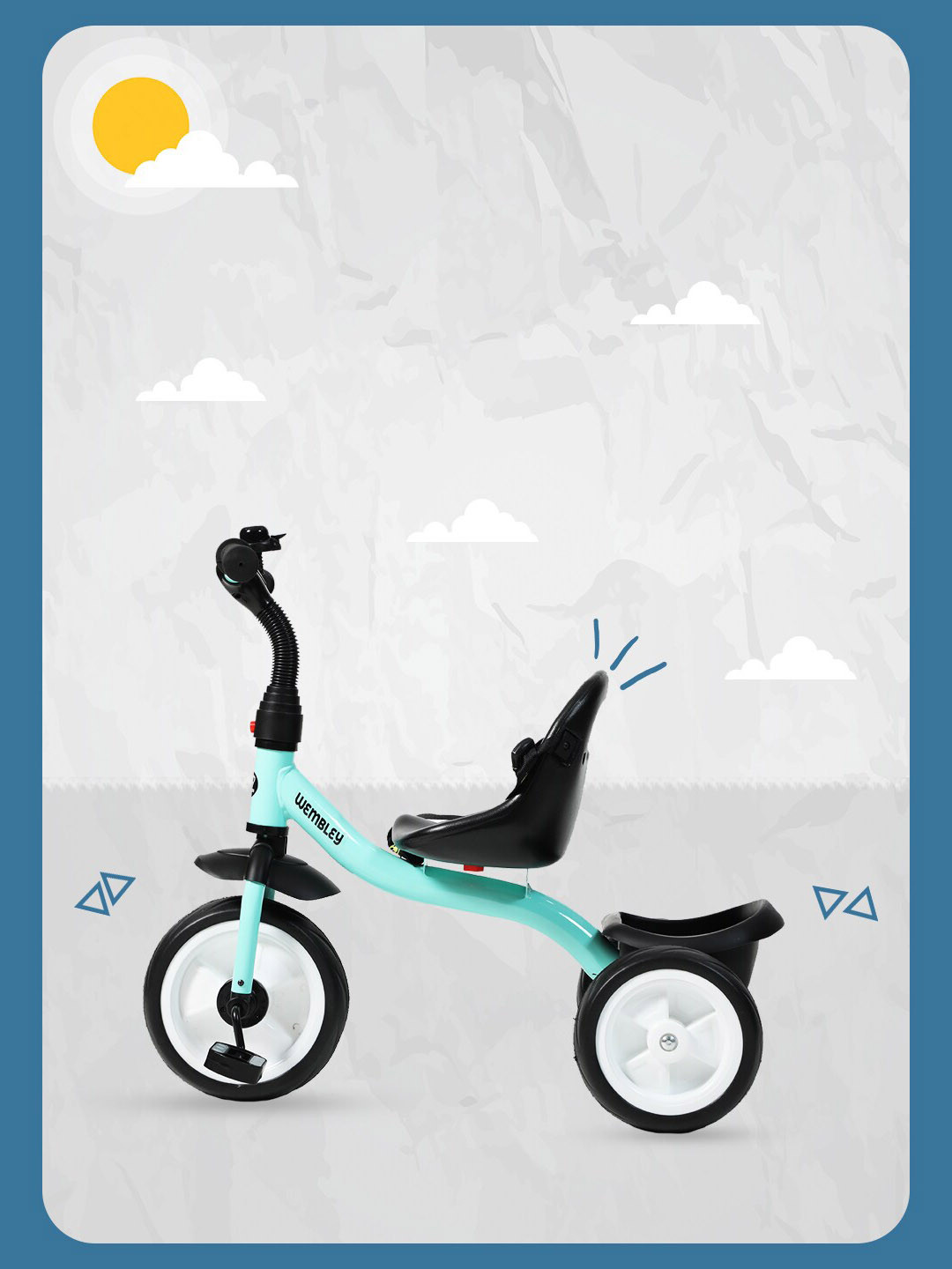 

Wembley Toys Kids Blue & Black Tricycle Ride-On