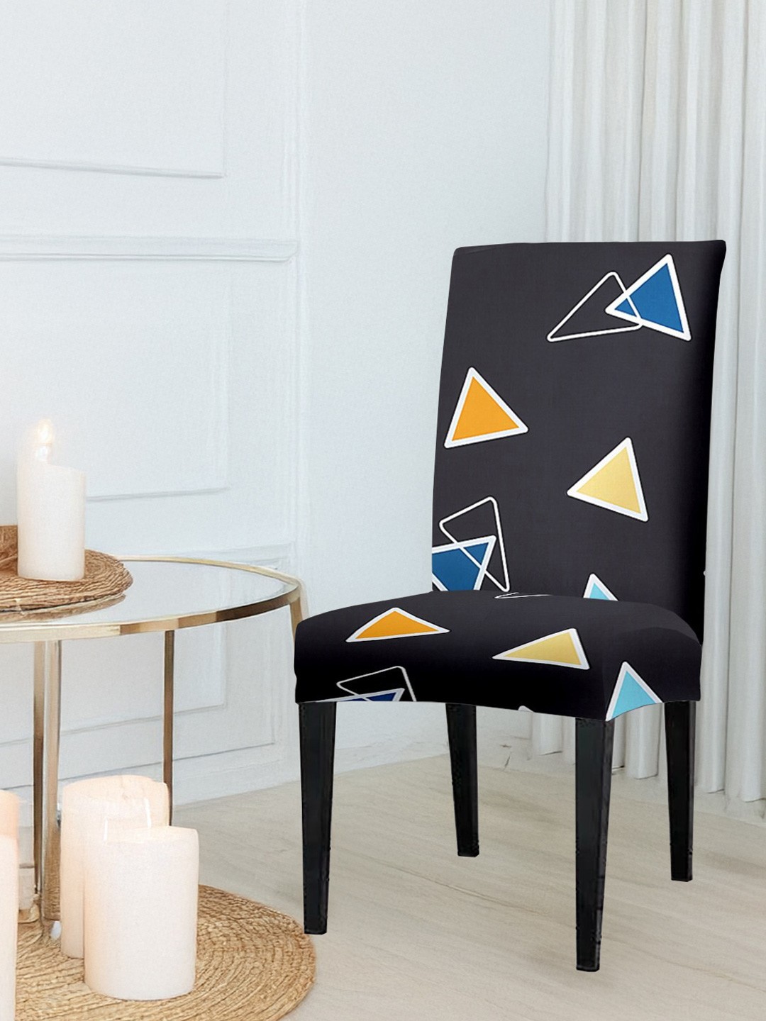 

Cortina Black & Yellow Printed Chair Cover