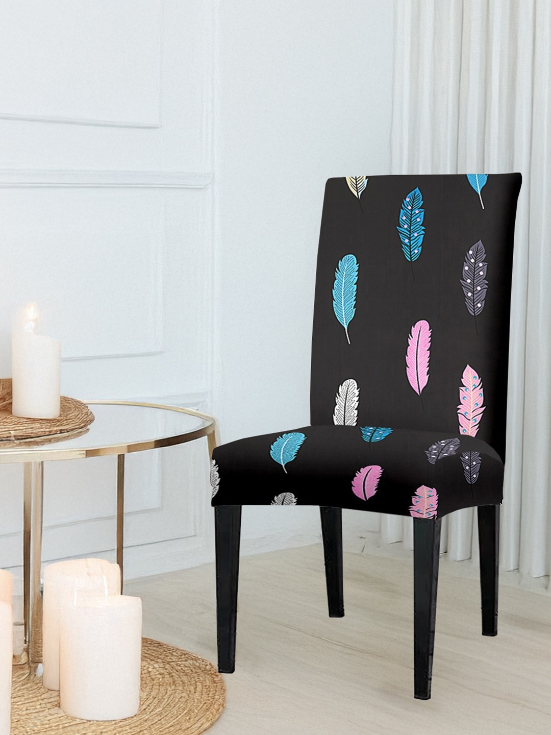

Cortina Black & Blue Printed Chair Cover