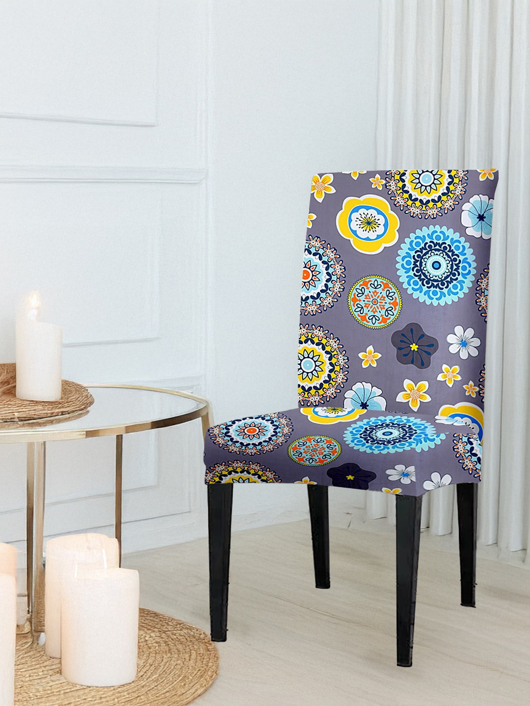 

Cortina Grey & Blue Printed Chair Covers