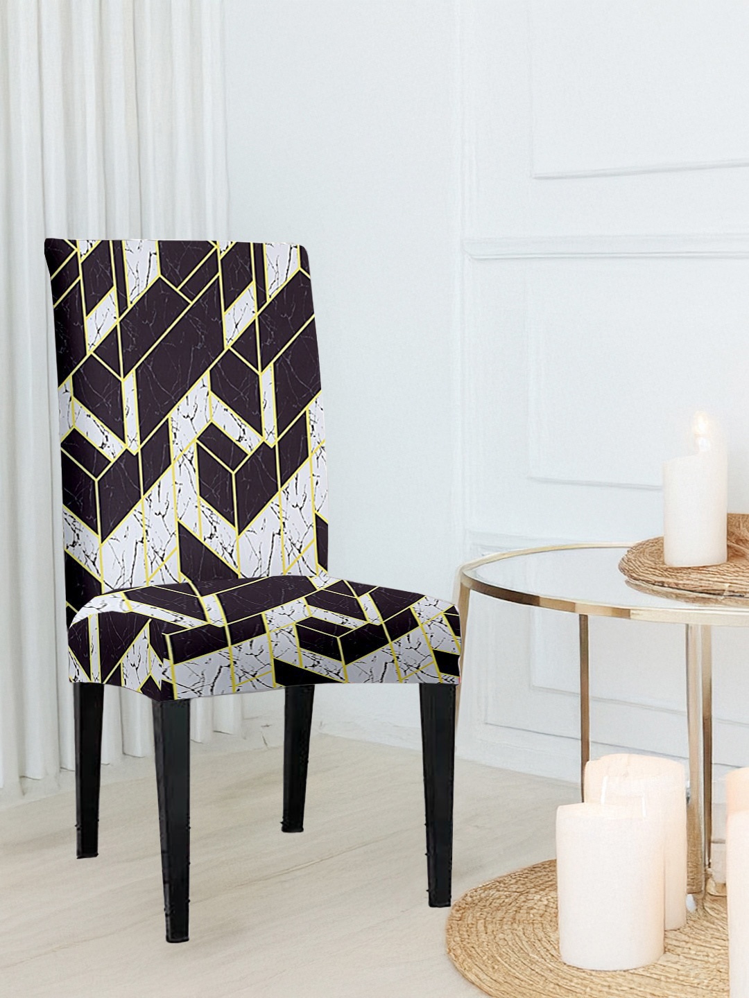 

Cortina White & Black Printed Chair Cover