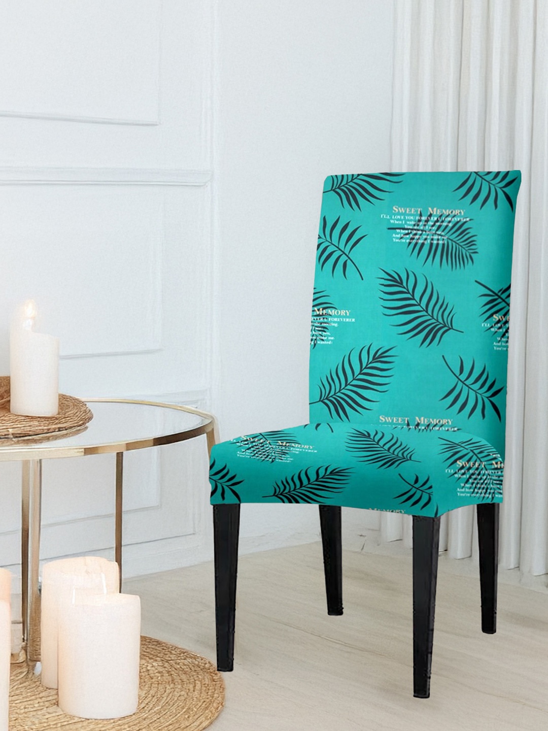 Cortina Blue Printed Chair Cover