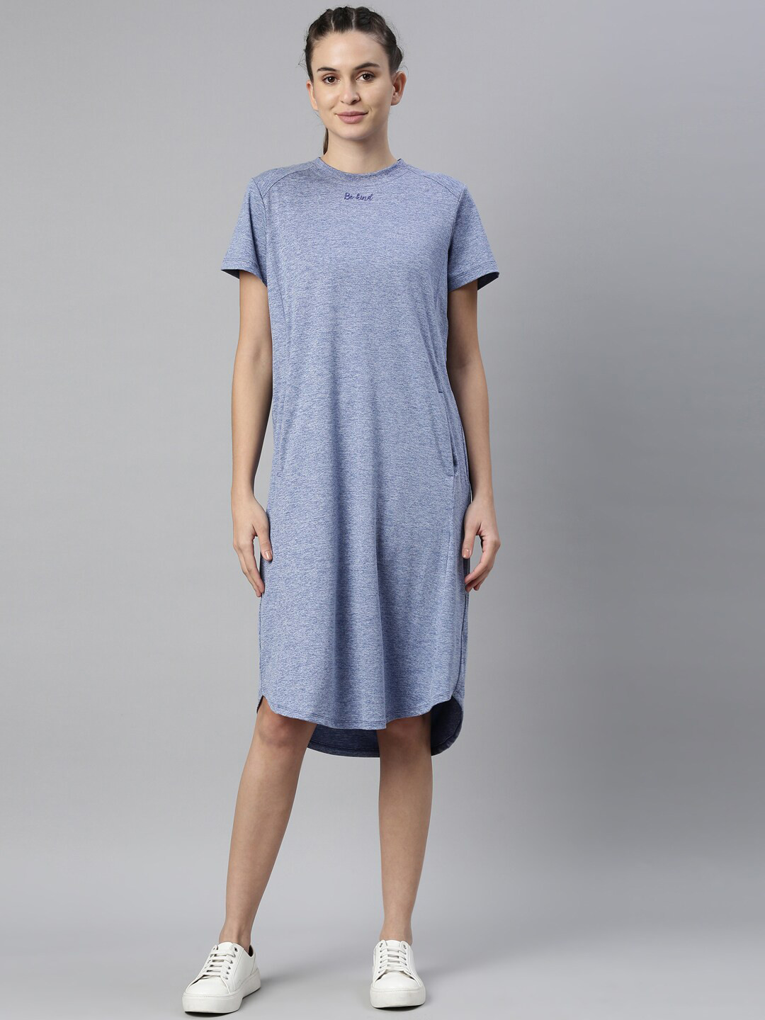

Enamor Women Blue Melange Solid Nightdress