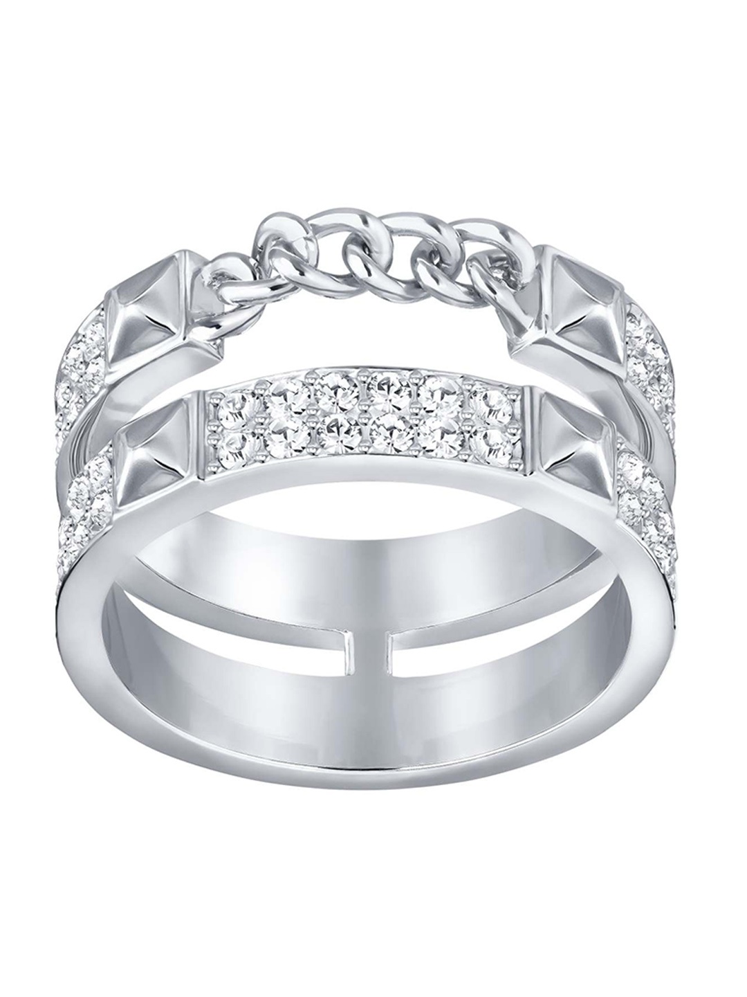 

SWAROVSKI Rhodium-Plated Silver-Toned FICTION:RING CRY/RHS 52