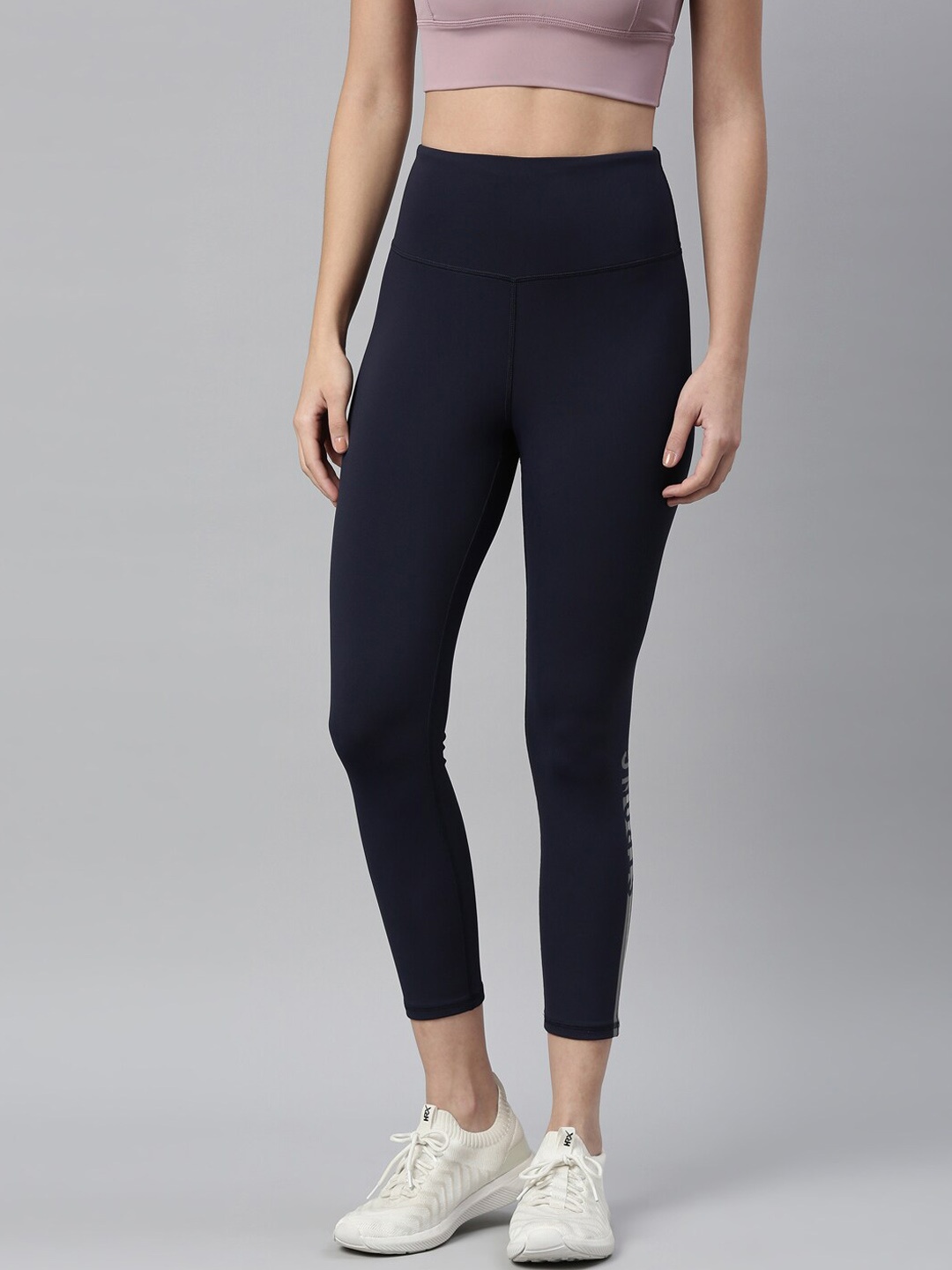

Enamor Women Navy Blue Solid Antimicrobial Hugged Fit Sports Tights