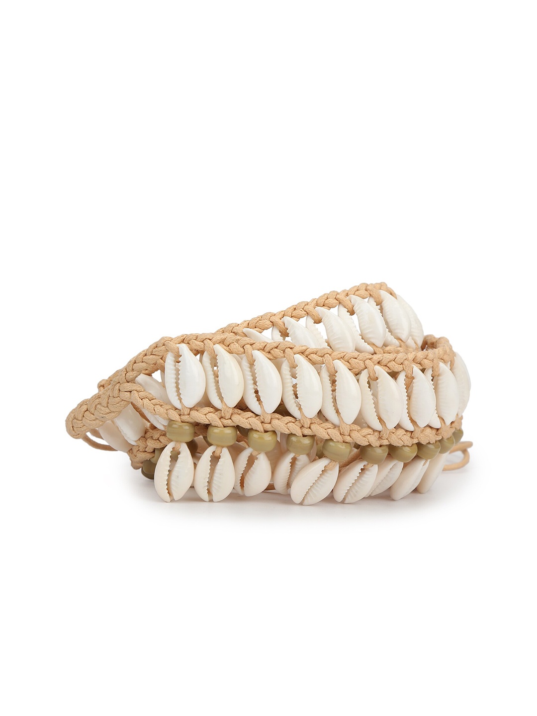 

Polo Ralph Lauren Women Leather Embellished Foldover Cowrie Belt, Beige