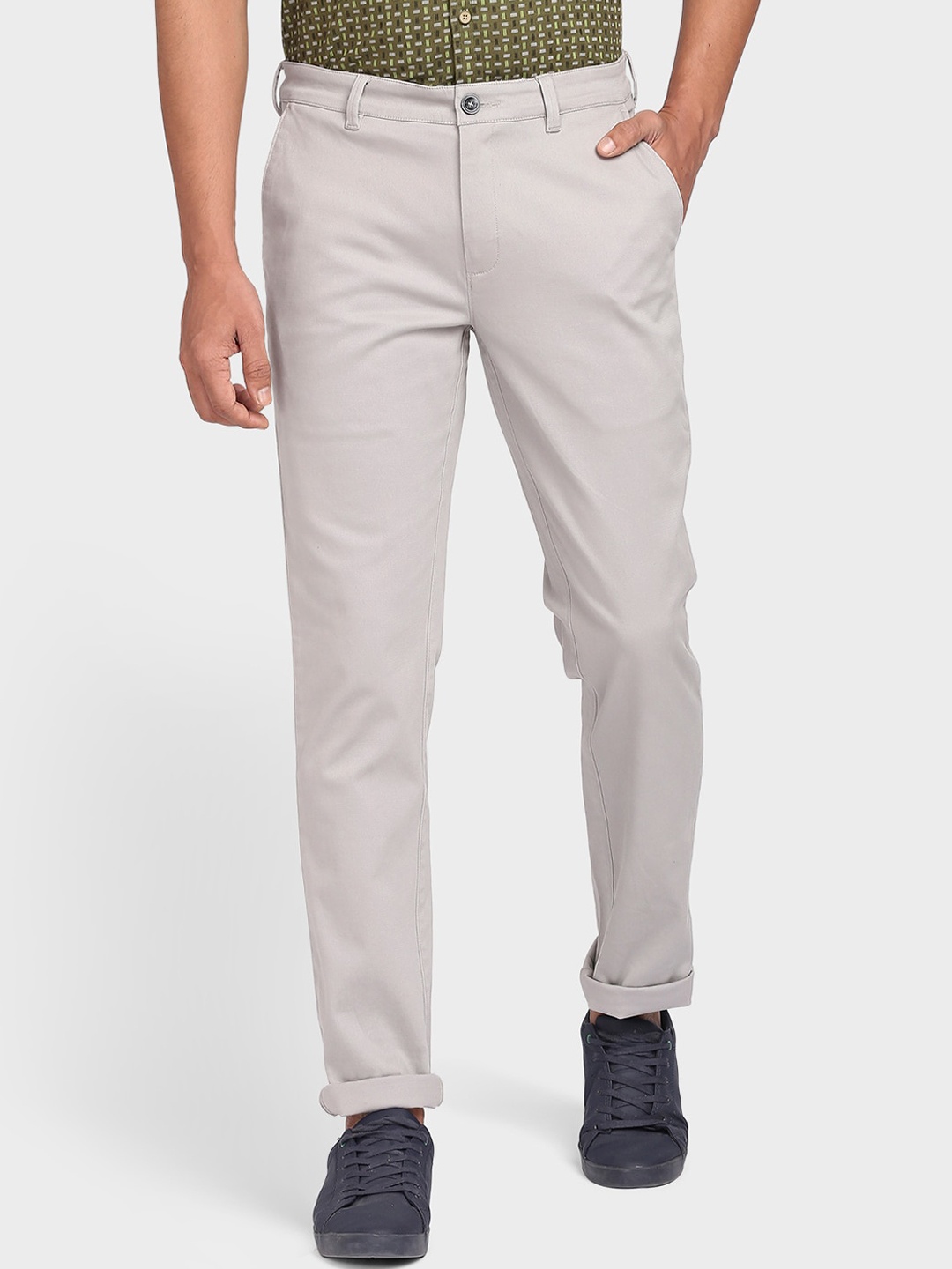 

ColorPlus Men Grey Chinos Trousers