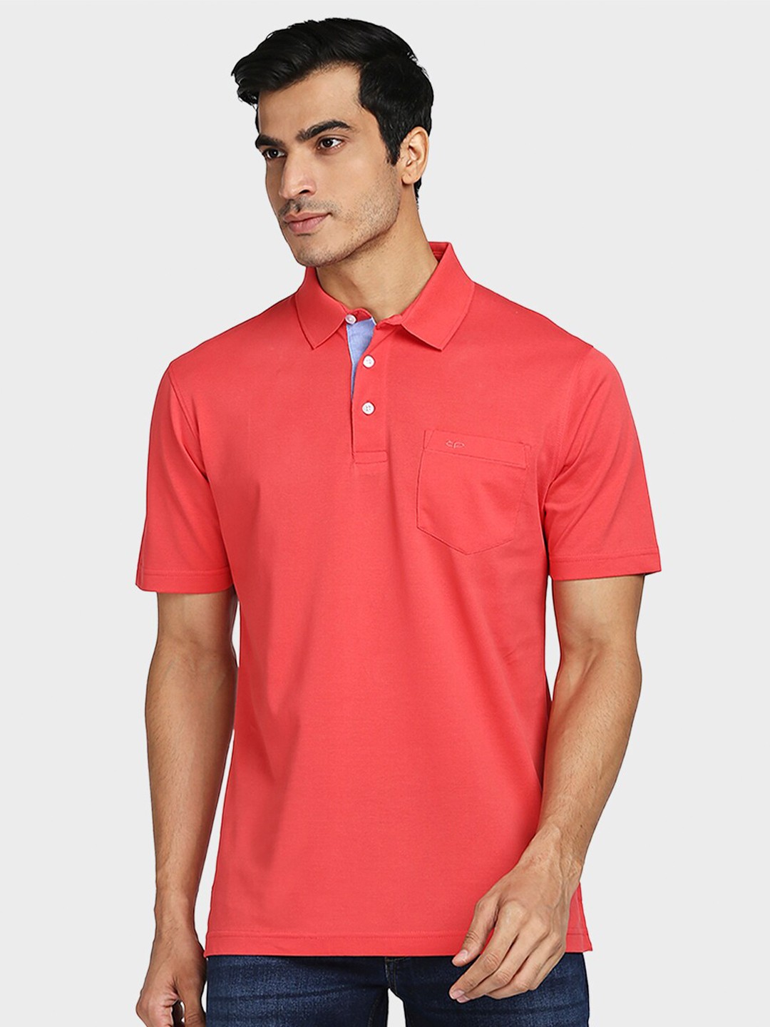 

ColorPlus Men Red Polo Collar T-shirt