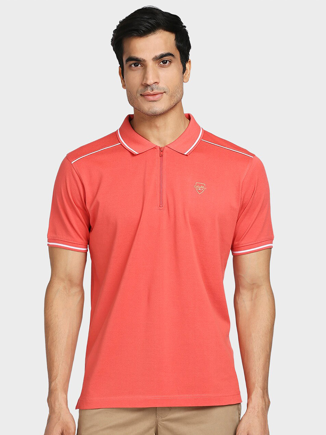 

ColorPlus Men Red Polo Collar T-shirt