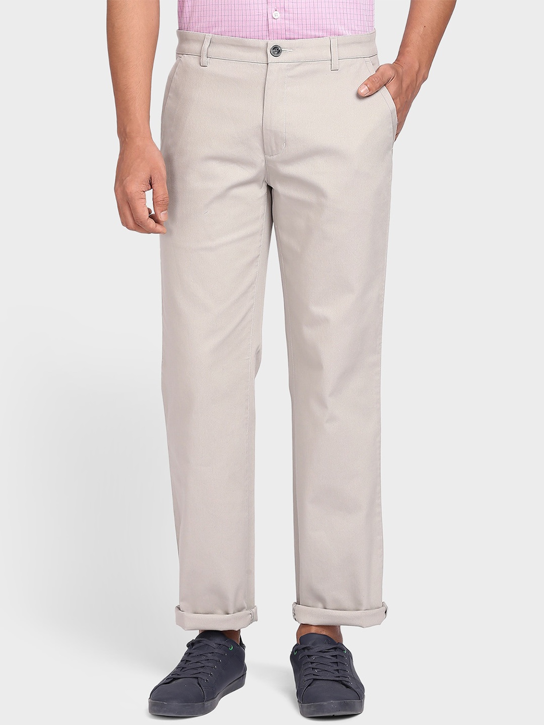

ColorPlus Men Taupe Regular Fit Trousers