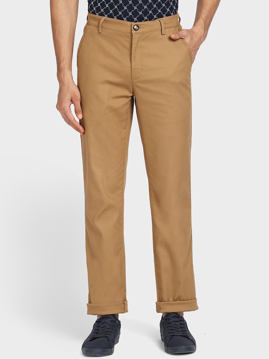 

ColorPlus Men Brown Regular Trousers