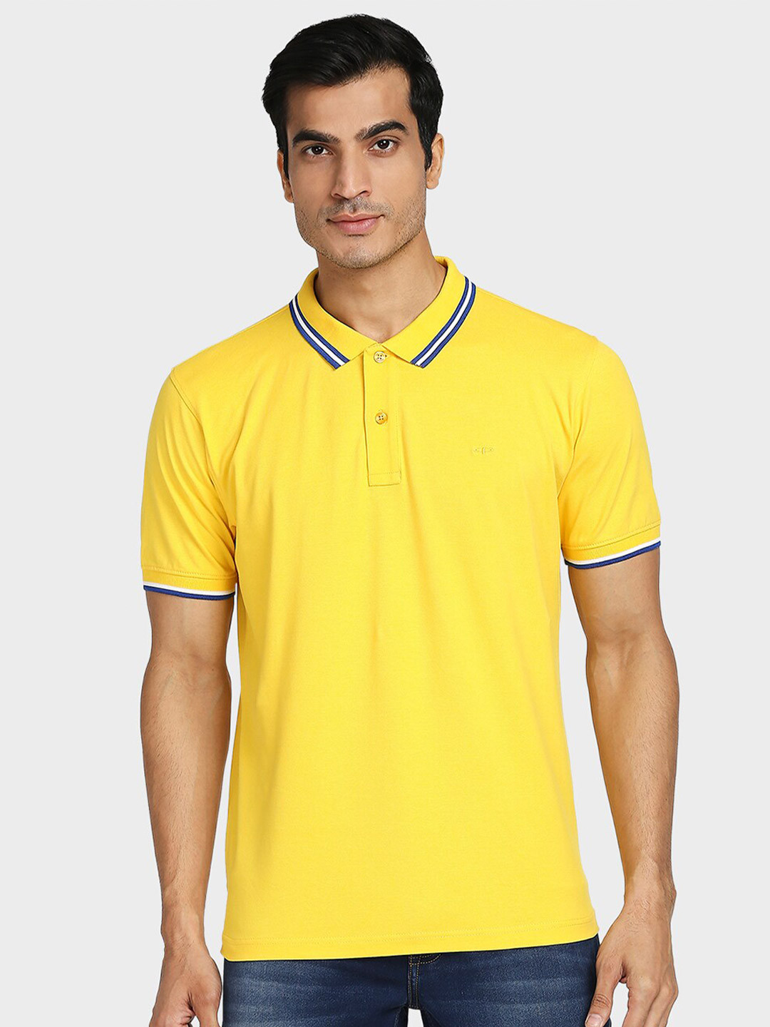 

ColorPlus Men Yellow Polo Collar T-shirt