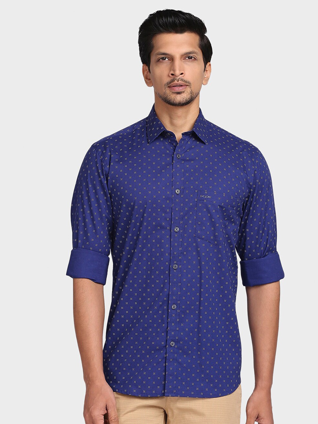

ColorPlus Men Blue Printed Tailored Fit Casual Shirt