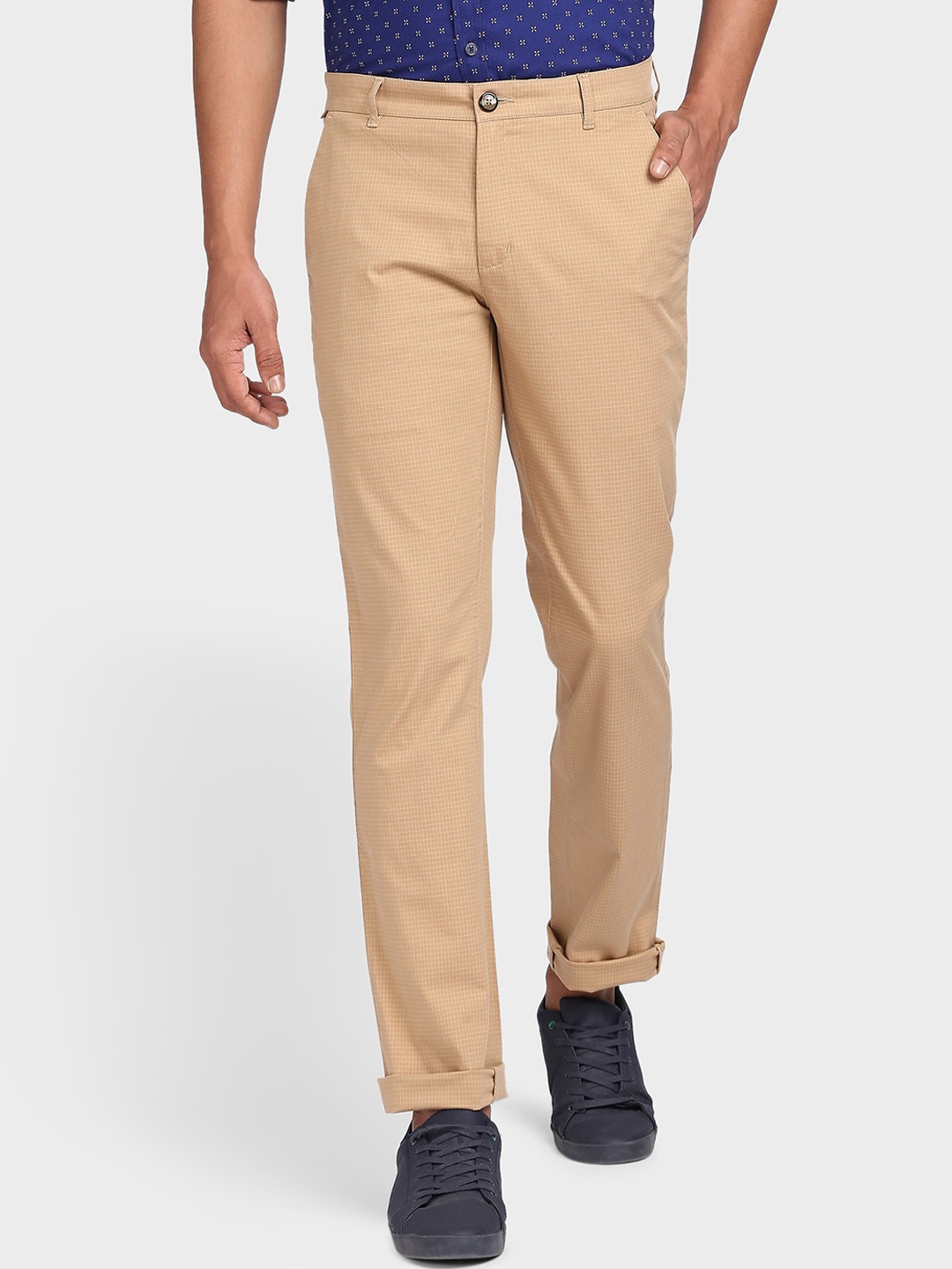 

ColorPlus Men Khaki Casual Trousers