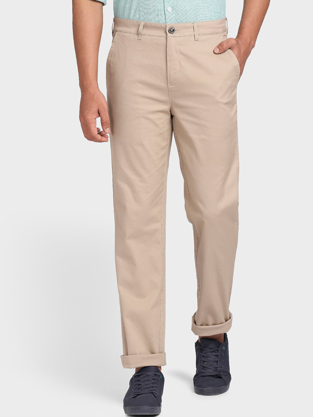 

ColorPlus Men Khaki Casual Trousers