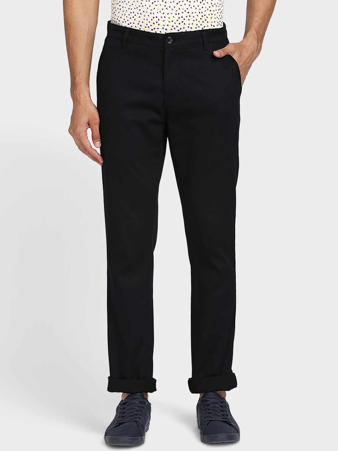 

ColorPlus Men Black Chinos Casual Trousers