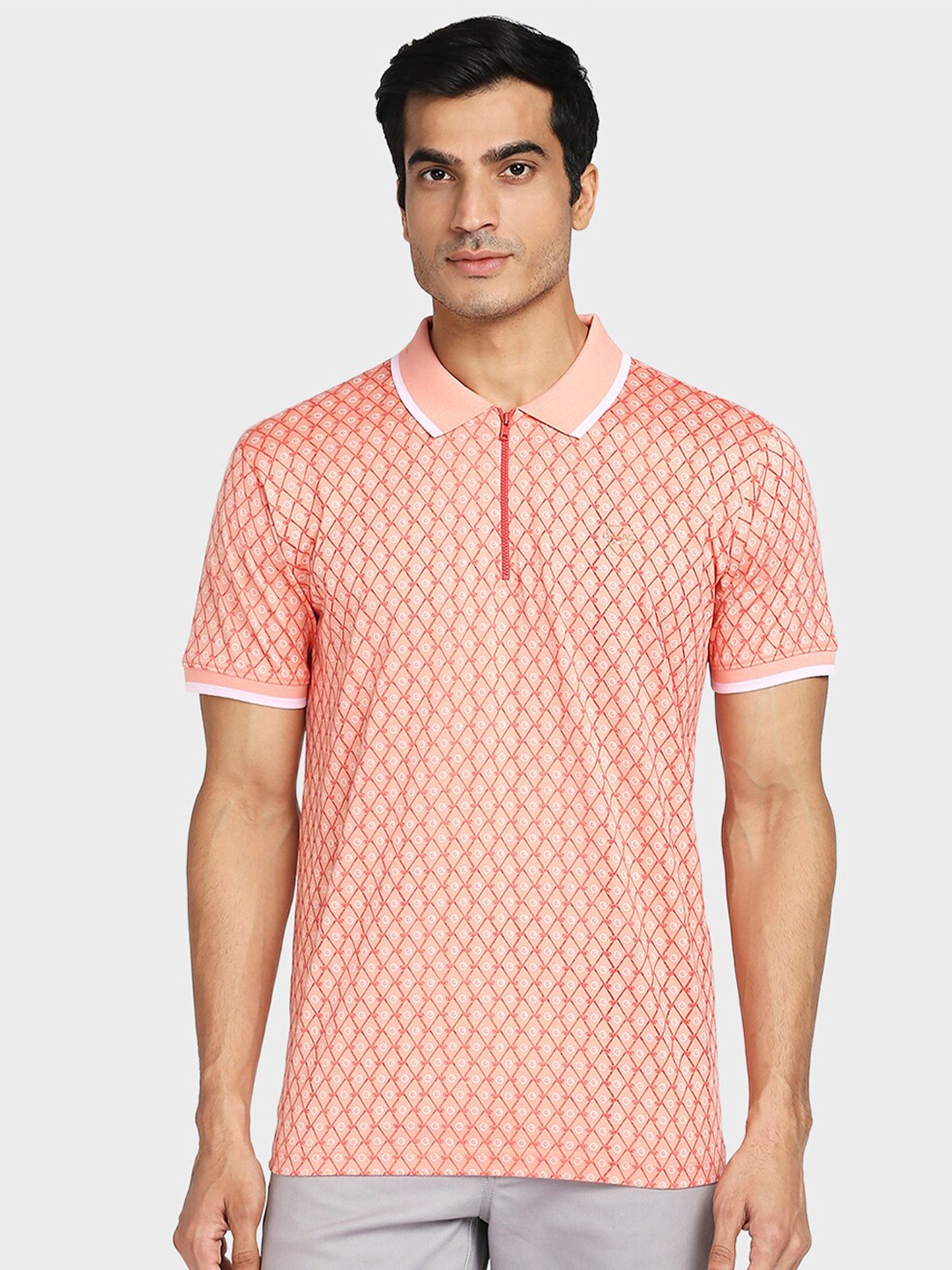 

ColorPlus Men Red Printed Polo Collar T-shirt