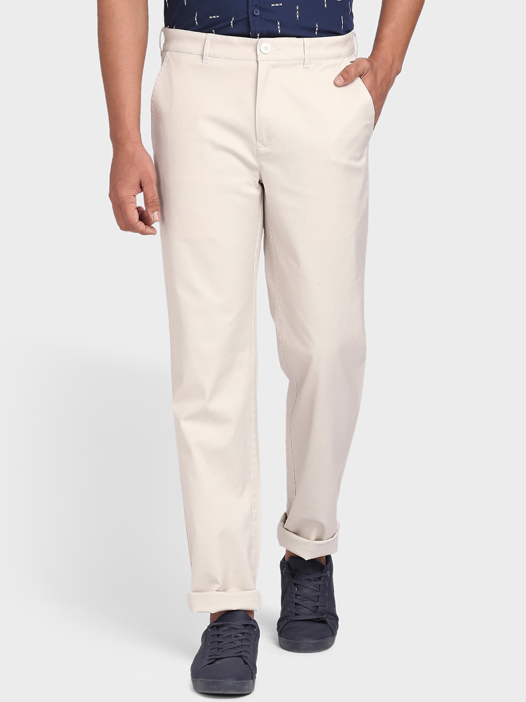 

ColorPlus Men Beige Casual Trousers