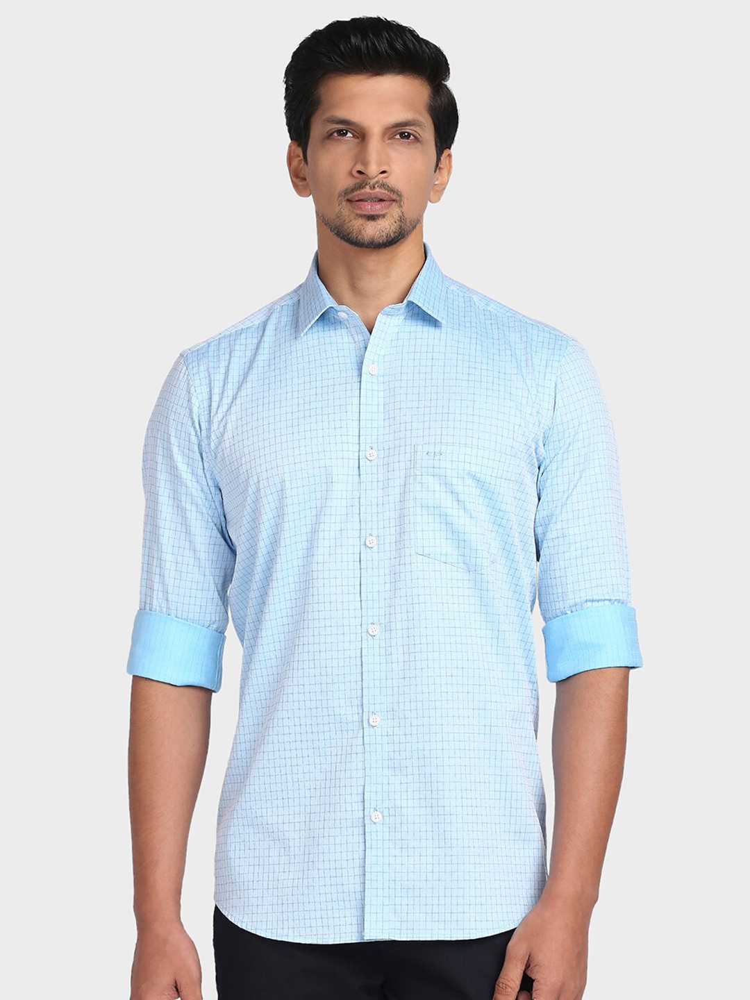 

ColorPlus Men Blue Tailored Fit Printed Casual Shirt