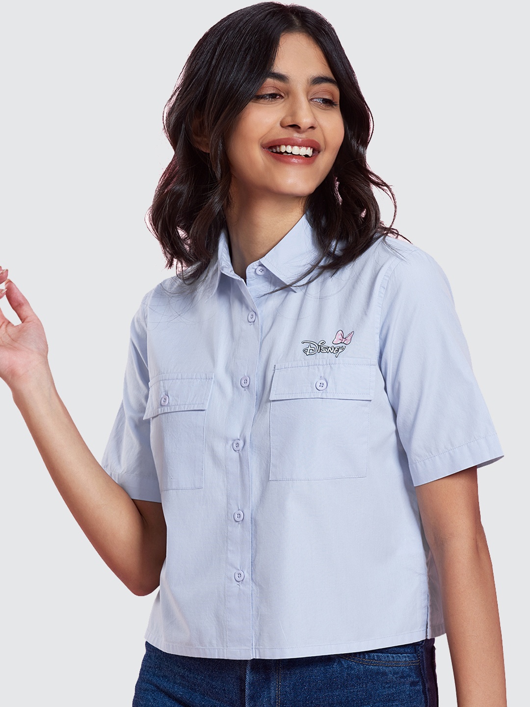 

The Souled Store Women Blue Comfort Cotton Casual Shirt