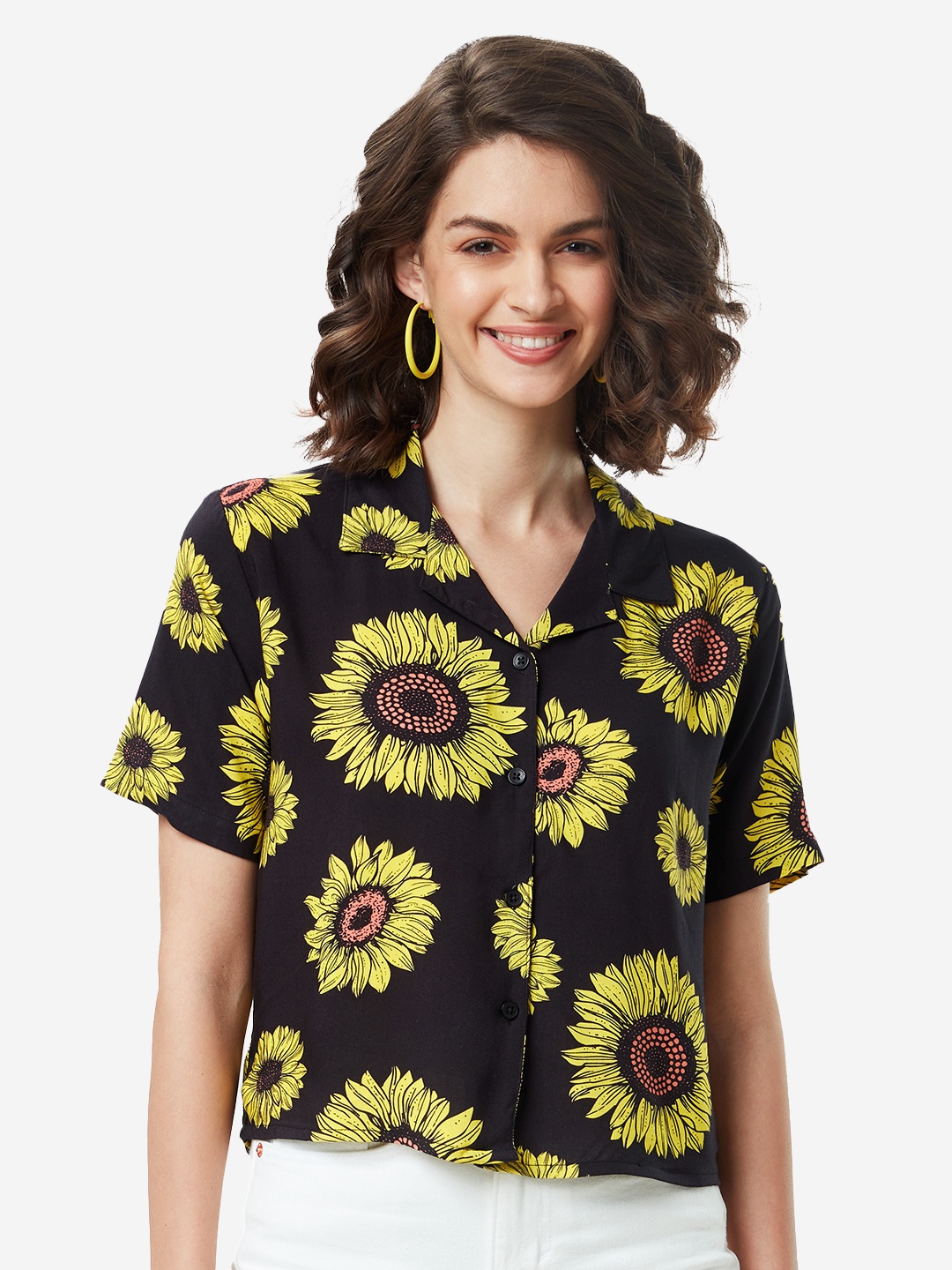 

The Souled Store Women Black Comfort Floral Printed Casual Shirt