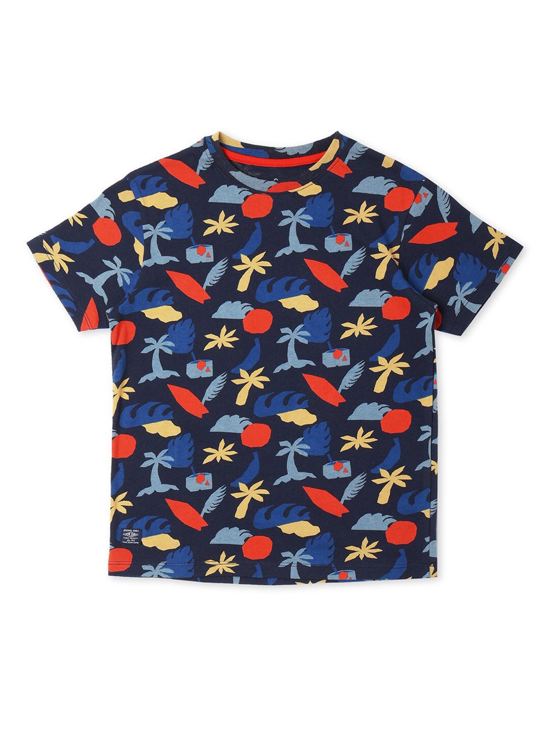 

Pepe Jeans Boys Navy Blue Printed Tropical T-shirt