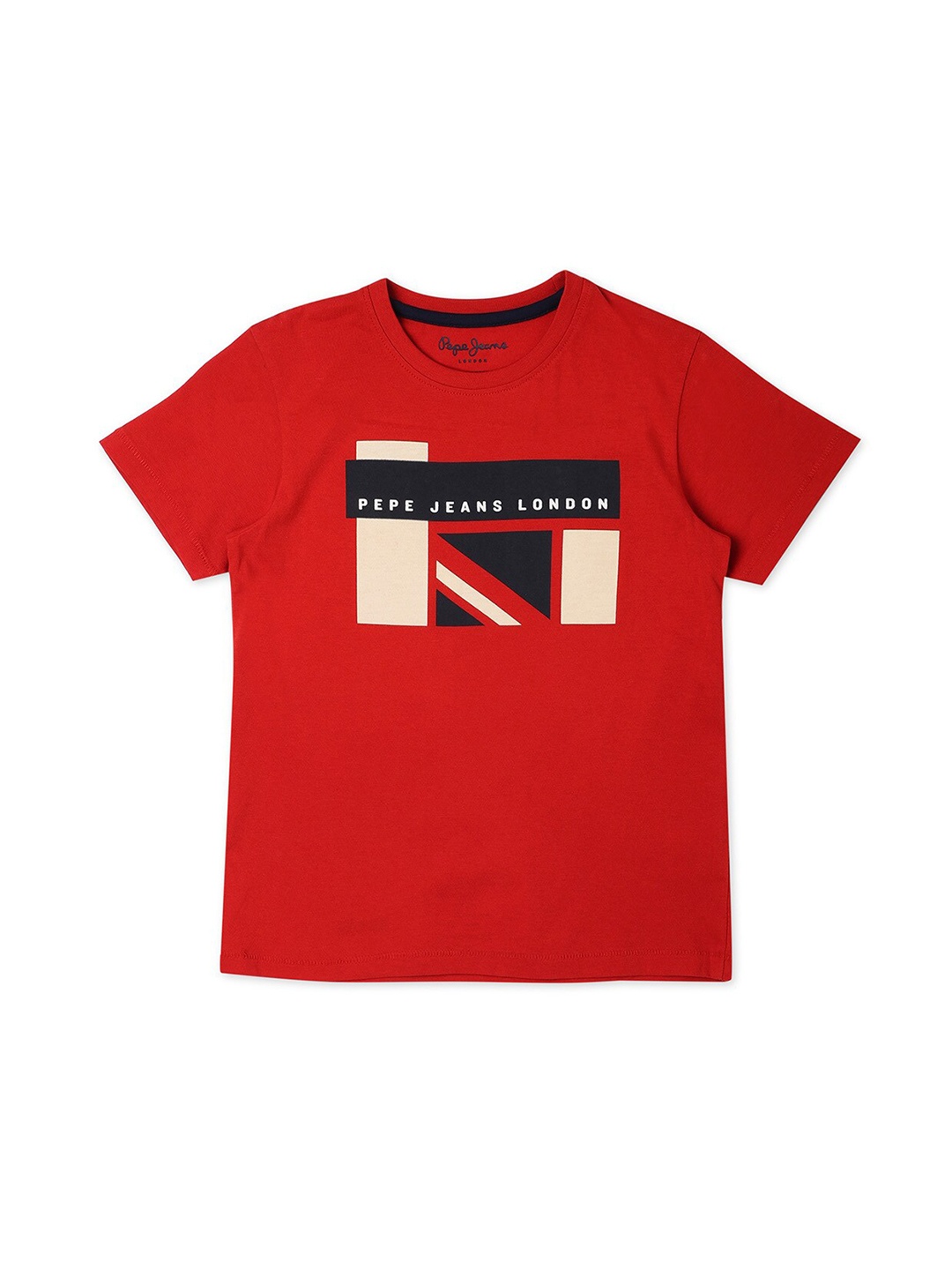 

Pepe Jeans Boys Red Graphic Printed Cotton T-shirt