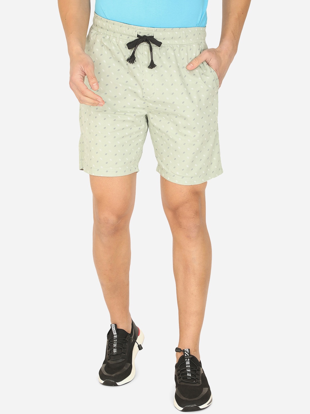 

JADE BLUE Men Green Printed Cotton Shorts