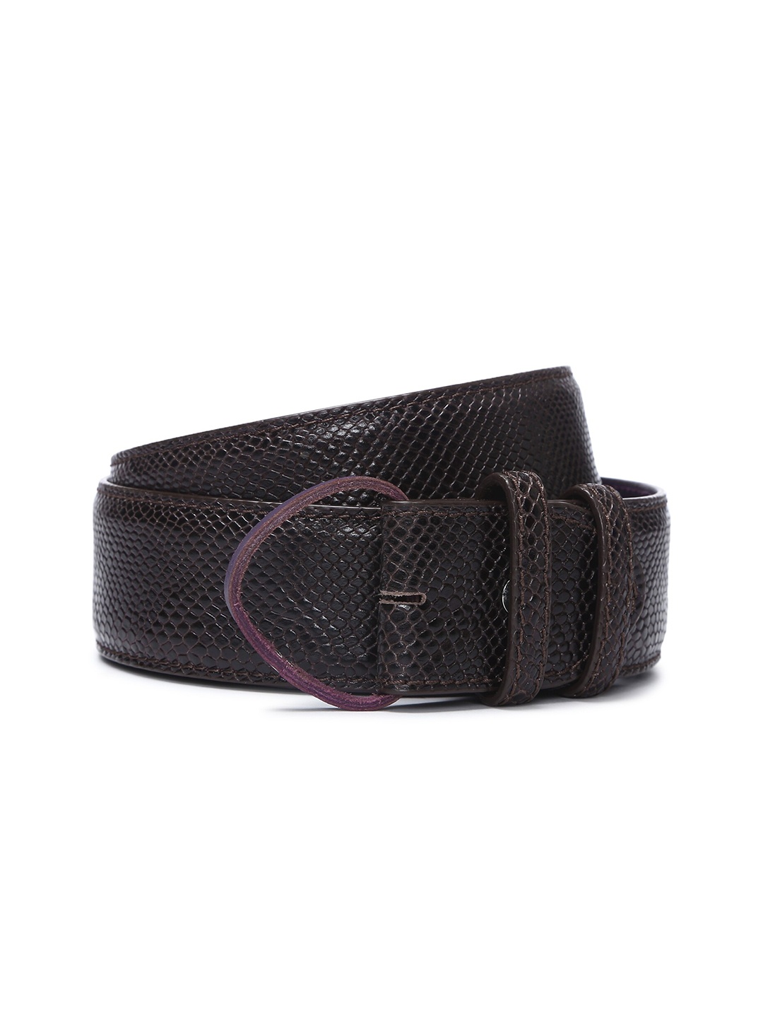 

ELLIOT RHODES Men Brown Textured Leather Belt