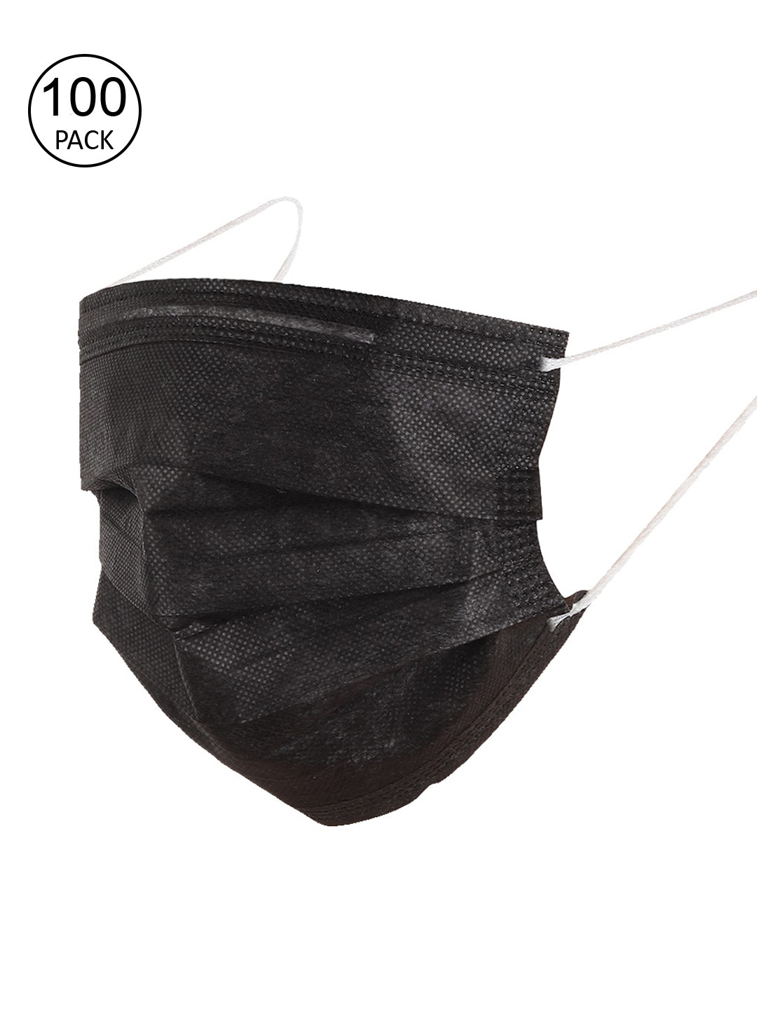 

Swiss Design Unisex Pack of 100 3-Ply Reusable Anti-Pollution Surgical Masks, Black