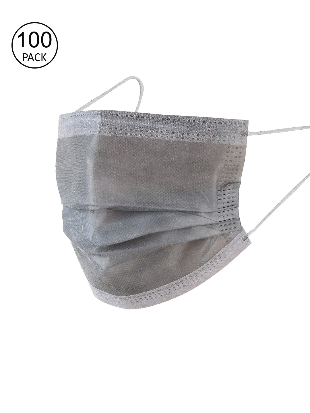 

Swiss Design Solid 3-Ply Surgical Mask Pack Of 100, Grey