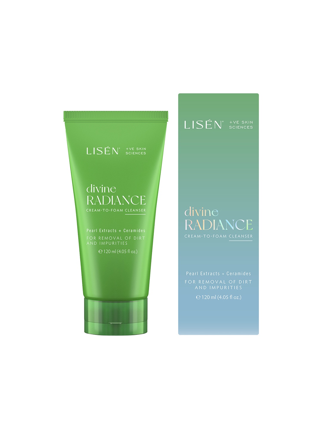 

LISEN Divine Radiance Air-Light Foaming Daily Cleanser with Ceramides 120 ml, Green