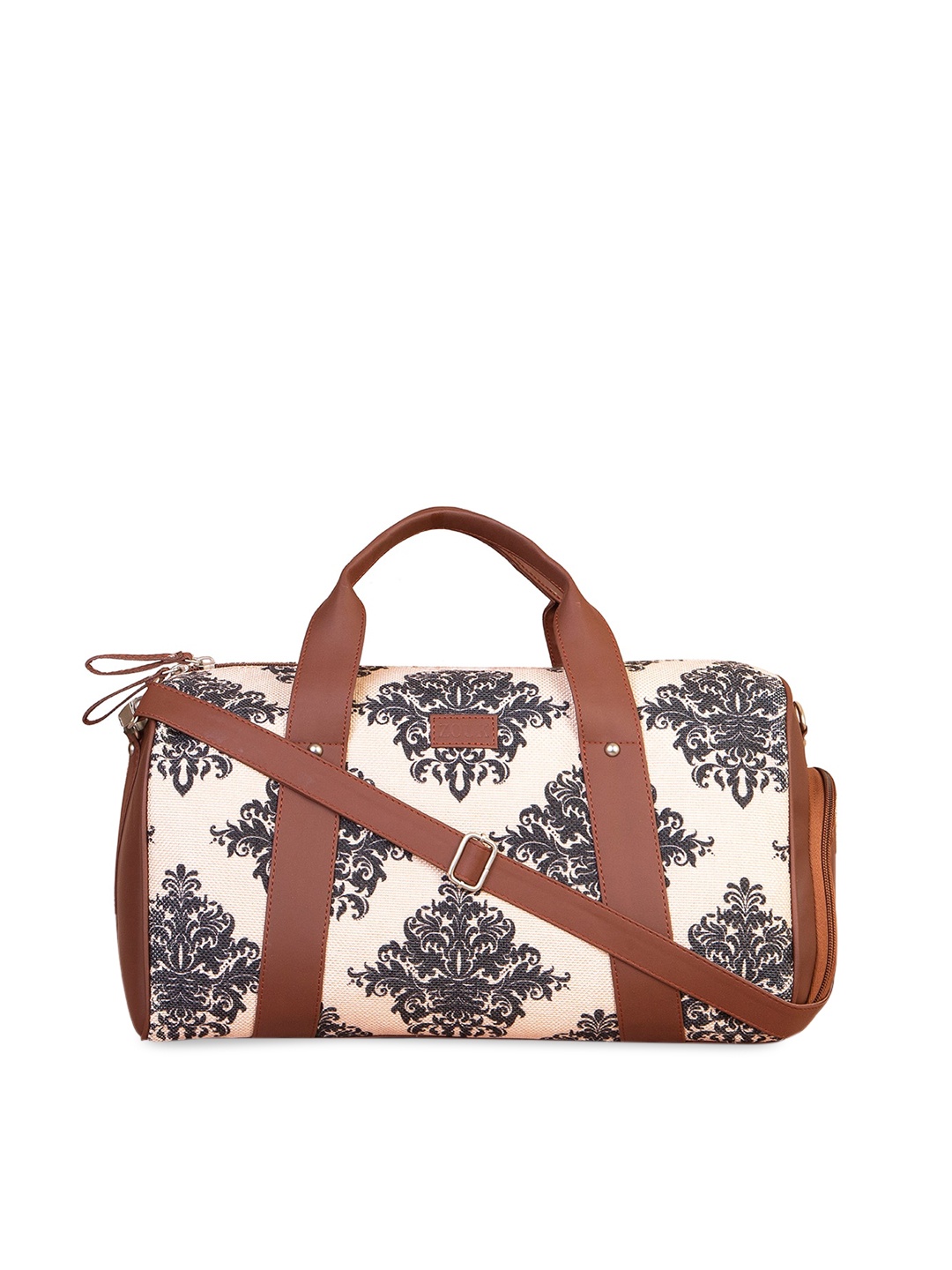 

ZOUK Unisex Peach Coloured Ethnic Motif Printed 25 L Medium Duffel Bag