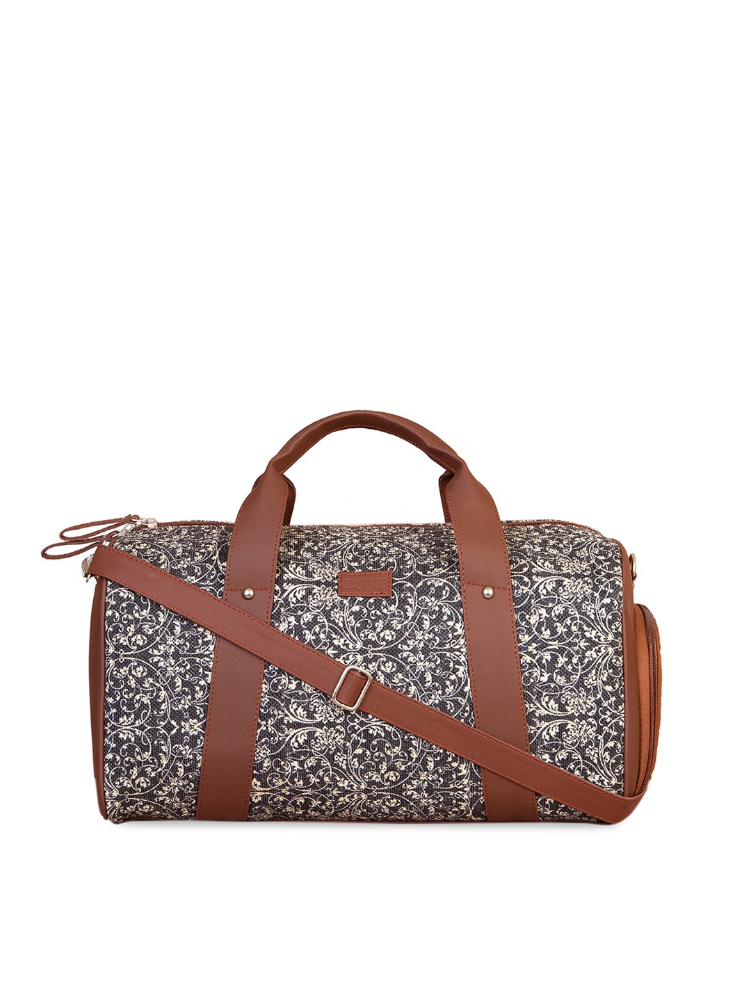 

ZOUK Women Black & White Ethnic Motifs Printed Duffel Bag