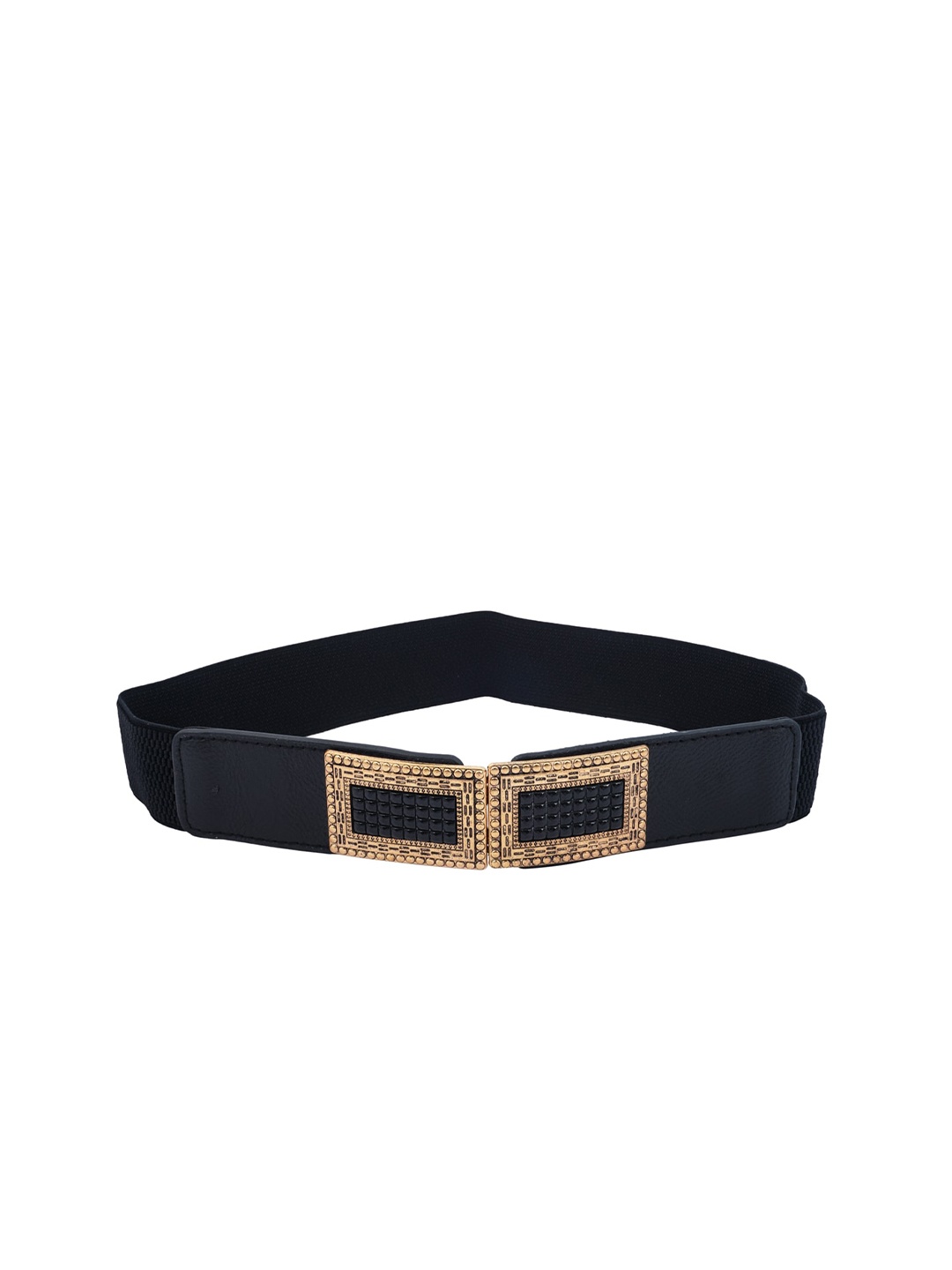 

Ferosh Women Black Embellished Buckle Belt