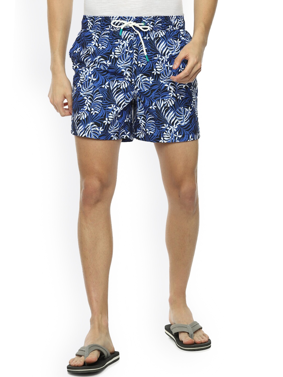 

Crew Clothing Men Navy Blue & White Printed Lounge Shorts