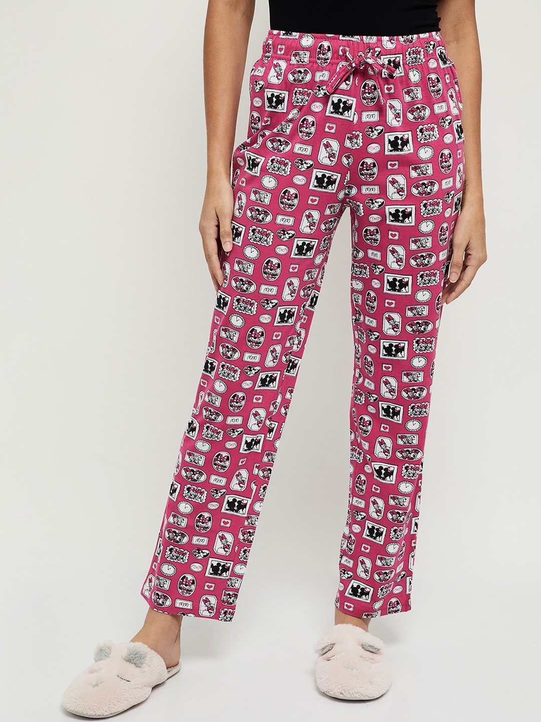 

max Women Pink & White Printed Cotton Lounge Pant