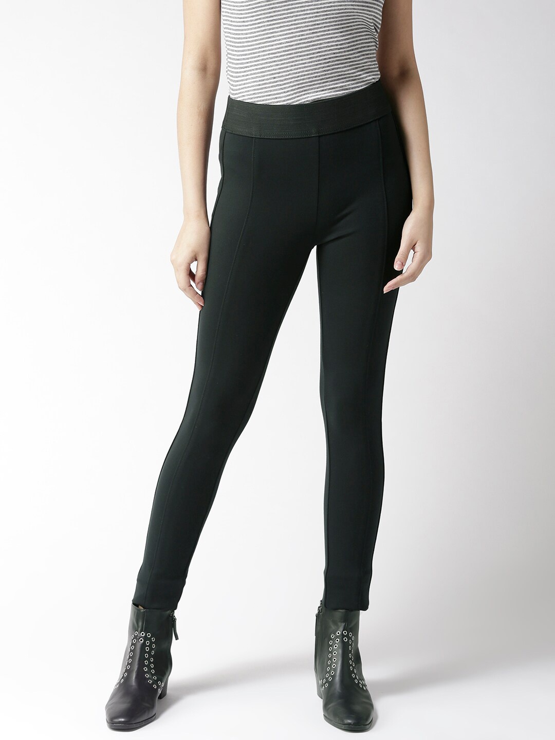 

Xpose Women Green Solid High-Rise Skinny-Fit Treggings